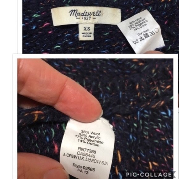 Madewell Soft Fleck Crewneck Sweater In Navy XS - Picture 8 of 8